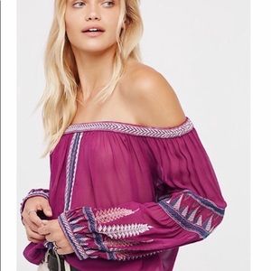 Free People dream of embroidered top